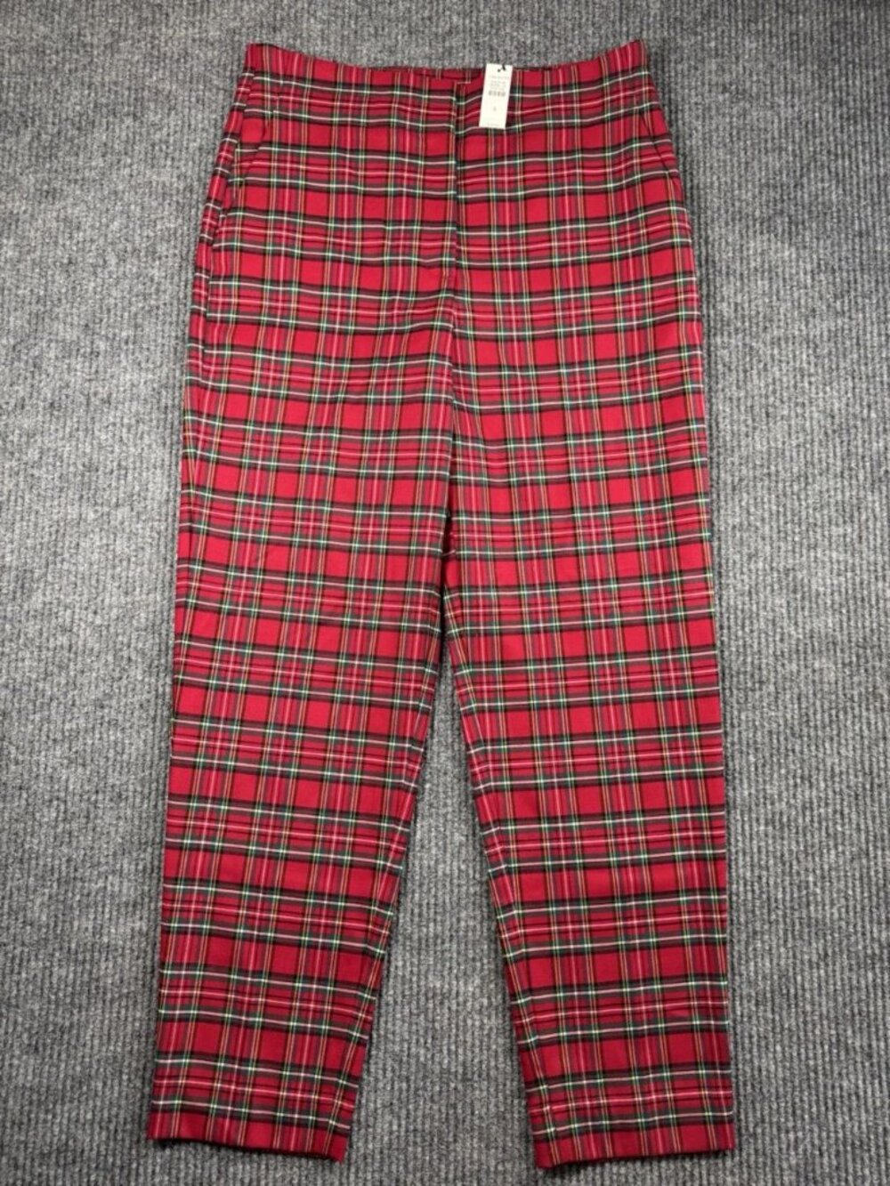 Talbots Wool Blend Pants Womens 6 Apple Cider Plaid Tapered Ankle Tartan Trouser